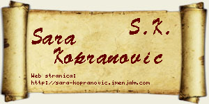 Sara Kopranović vizit kartica